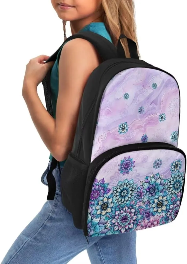 Lunch Backpack for Women Men,Bohe Flowers Insulated Cooler Lunch Box Backpack, 16.9-inch Laptop Backpacks, Water Resistant Leak-proof Lunch Bag for College