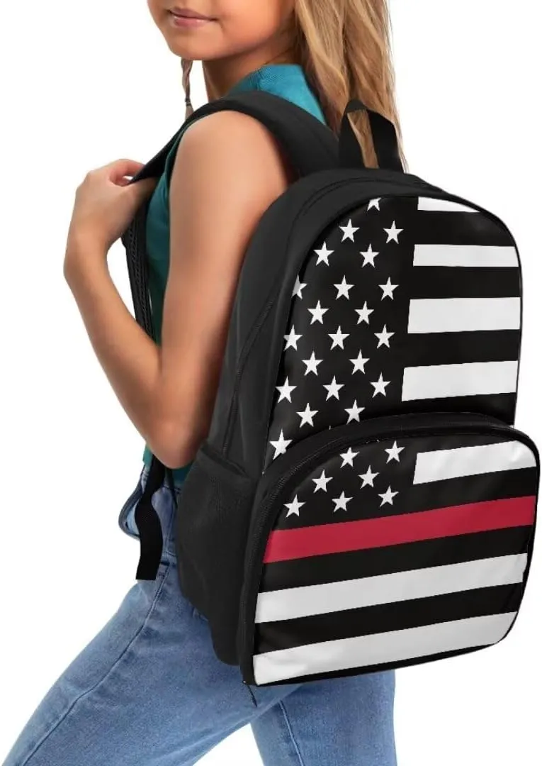 Lunch Backpack for Women,American Flag Insulated Cooler Lunch Box Laptop Backpack, Water Resistant Leak-proof Lunch Bag, College Computer Bookbag for Work Picnic Beach
