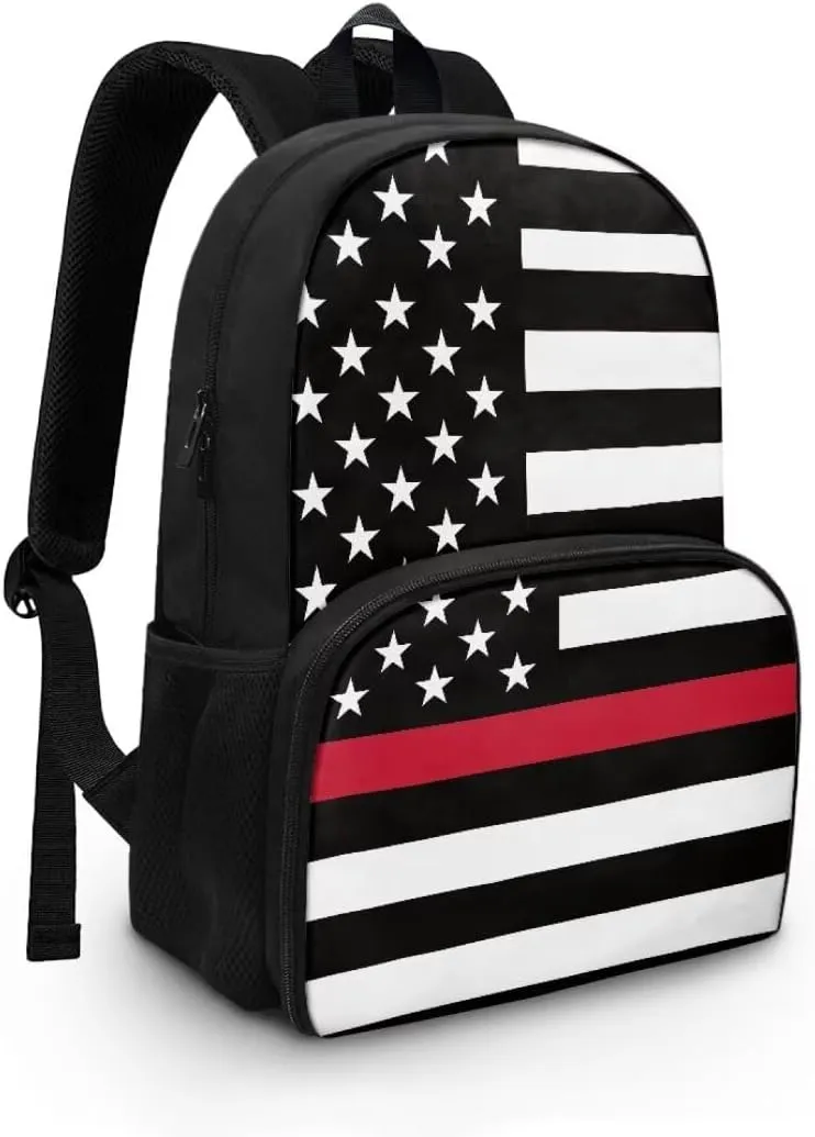 Lunch Backpack for Women,American Flag Insulated Cooler Lunch Box Laptop Backpack, Water Resistant Leak-proof Lunch Bag, College Computer Bookbag for Work Picnic Beach