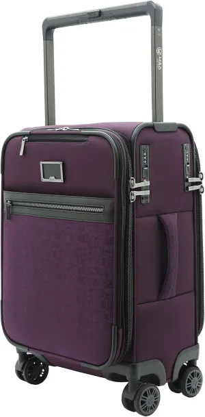M&A Dual Opening Wide Trolley Hardside Luggage, Purple, Carry-On 22-Inch