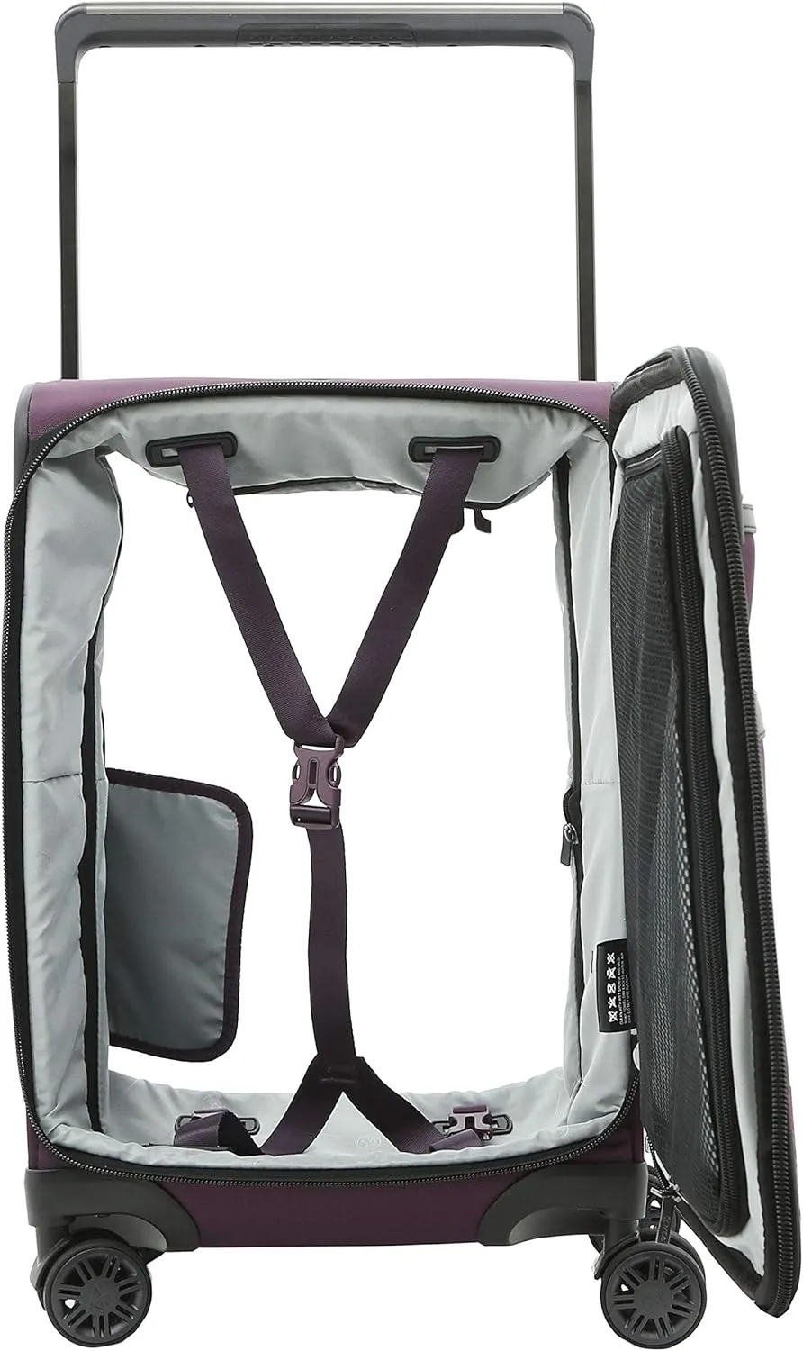 M&A Dual Opening Wide Trolley Hardside Luggage, Purple, Carry-On 22-Inch
