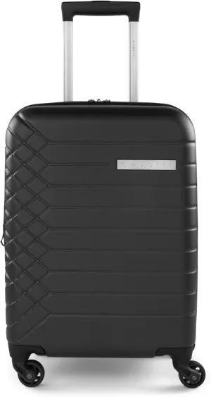 Mecca Carry-On Luggage - Black, Hard Shell ABS, 4x360 Spinner Wheels, Expandable, Medium Size, Telescopic Handle