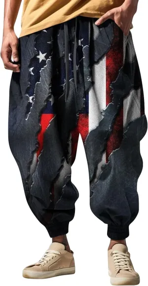 Men Cotton Baggy Hippie Yoga Harem Pants Casual Sweatpants Loose Drop Crotch Trousers Loose Pants Mens Cargo