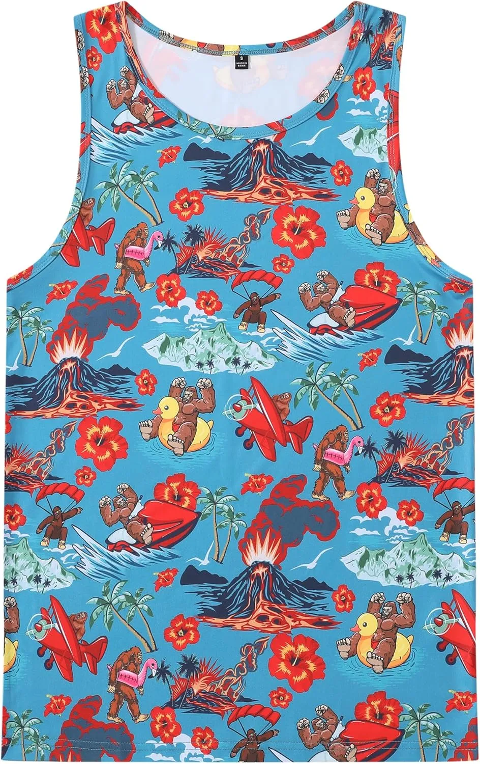 Men's Funny Tank Top Summer Beach Casual Fashion Print Tank Tops for Men Cool Gym Workout Athletic Sleeveless Shirts