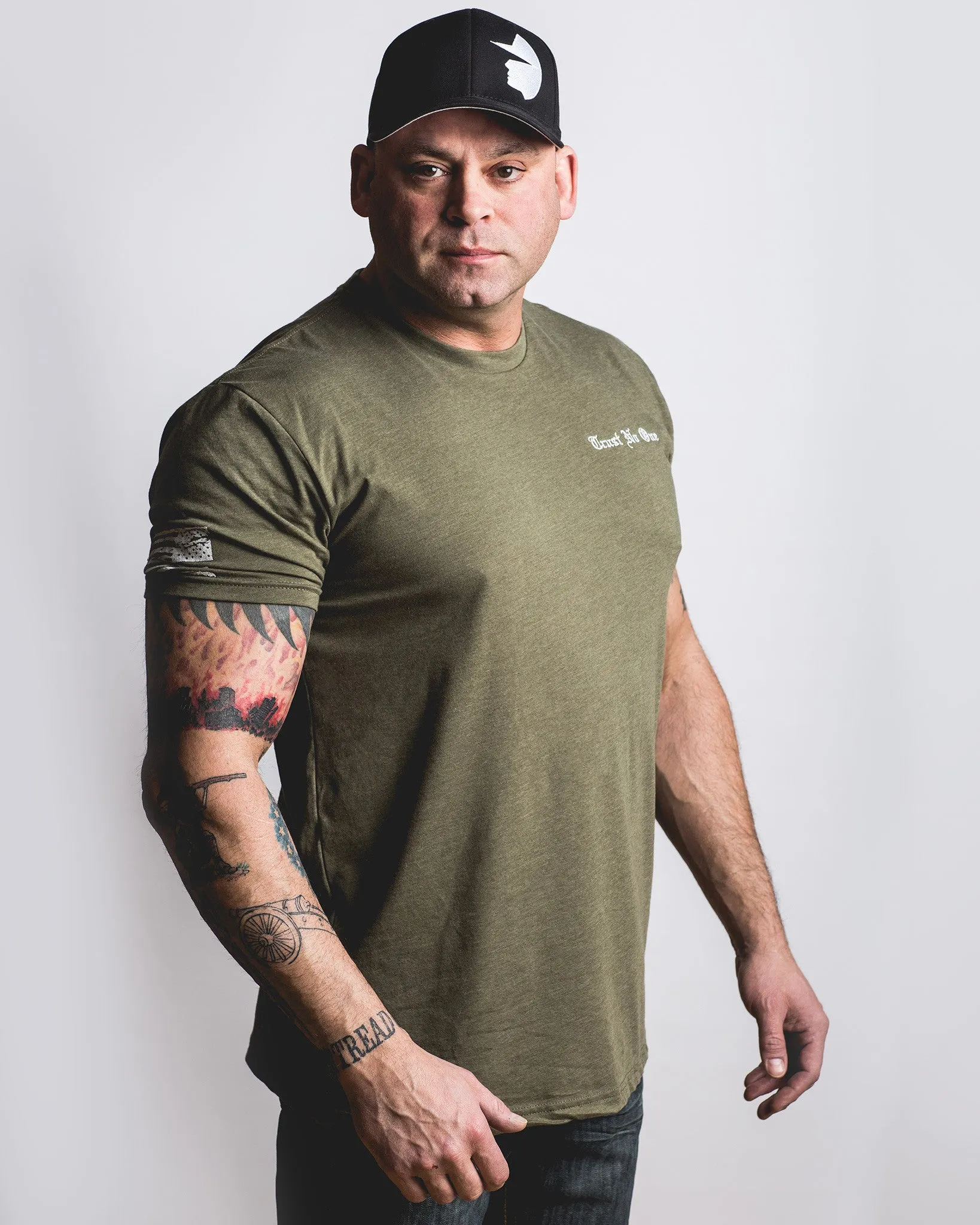 Men's MOLON LABE Graphic Crew Neck - Olive Drab Green