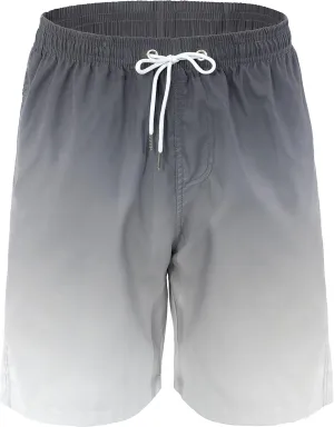 Mens Summer Beach Quick-Dry Board Shorts Color-Gradient Printed Swim Trunks