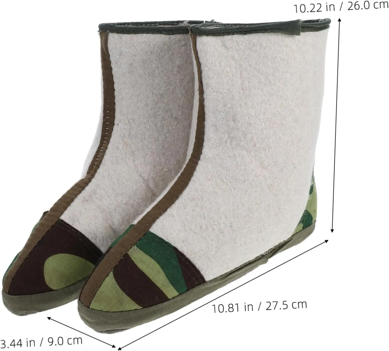Men's Winter Boot Liners Heavy Duty Thermal Socks with Oxford Cloth Waterproof Insulated Boot Socks for Outdoor Activities