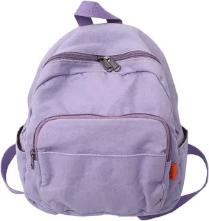 Mini Backpack for Women Men Small Aesthetic Canvas Bag Work Backpack Cute Backpack Purse Casual Daypack (Purple,One Size)