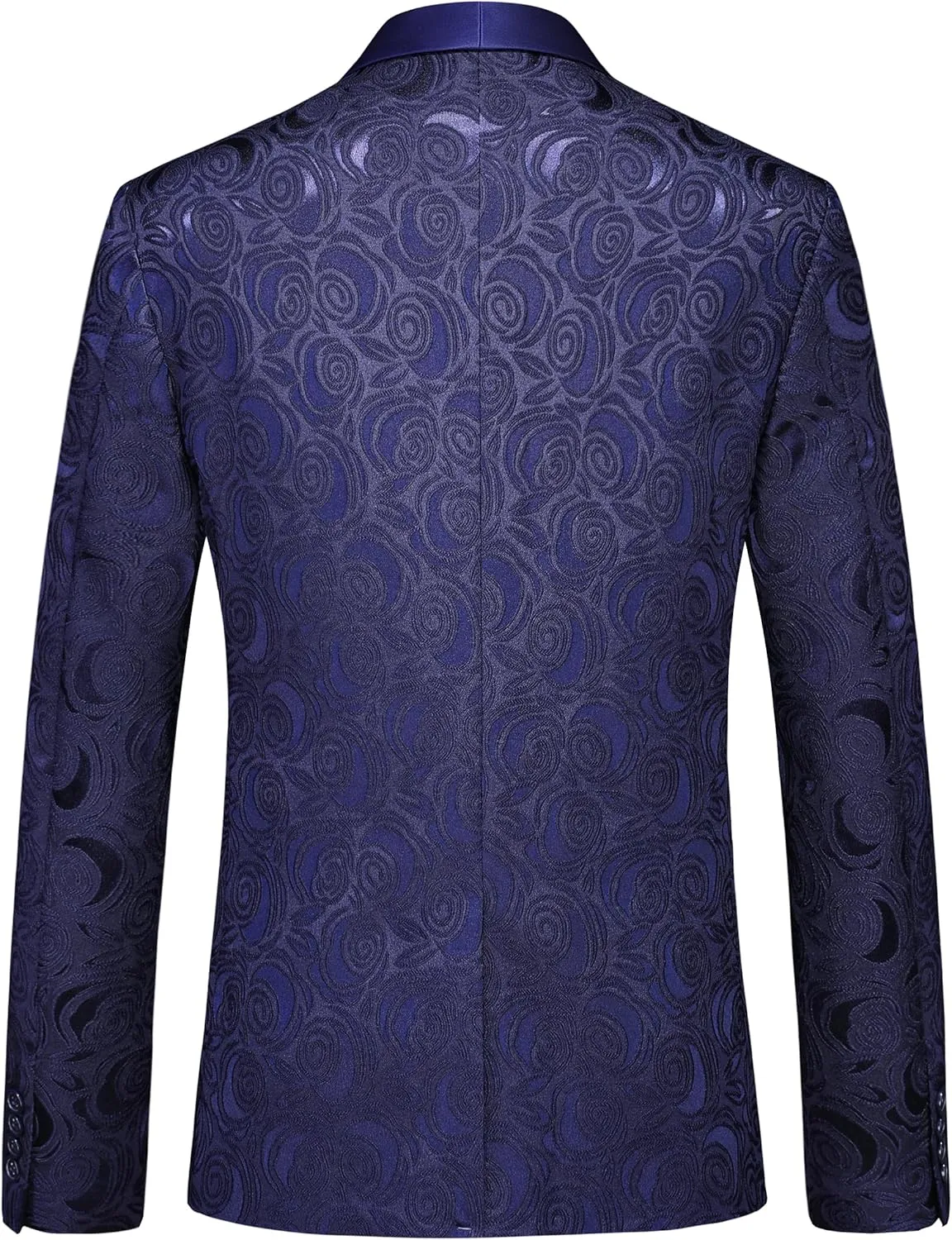 MOGU Mens Blazer Slim Fit Suit Jacket White Floral Jacquard Material