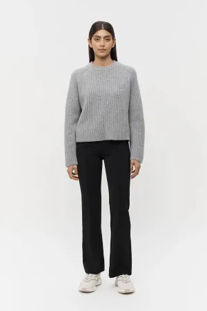 Monroe Wool-Cashmere Knit Jumper Grey Marle