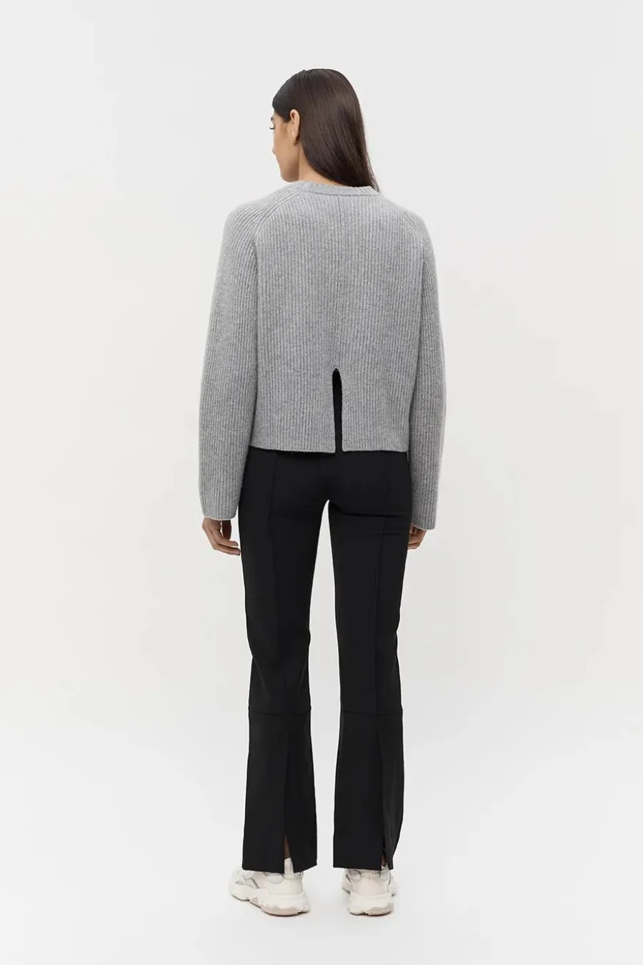 Monroe Wool-Cashmere Knit Jumper Grey Marle