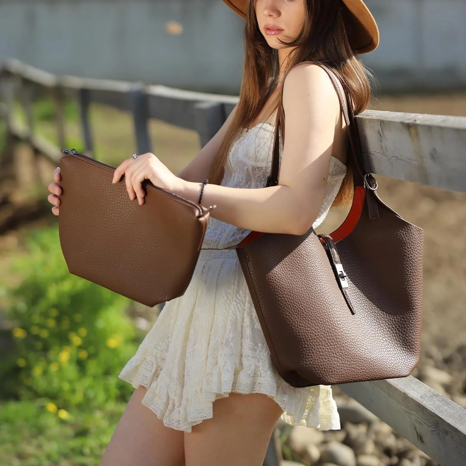 Montana West Hobo Bags for Women Designer Soft PU Leather Shoulder Bag with Detachable Pouch