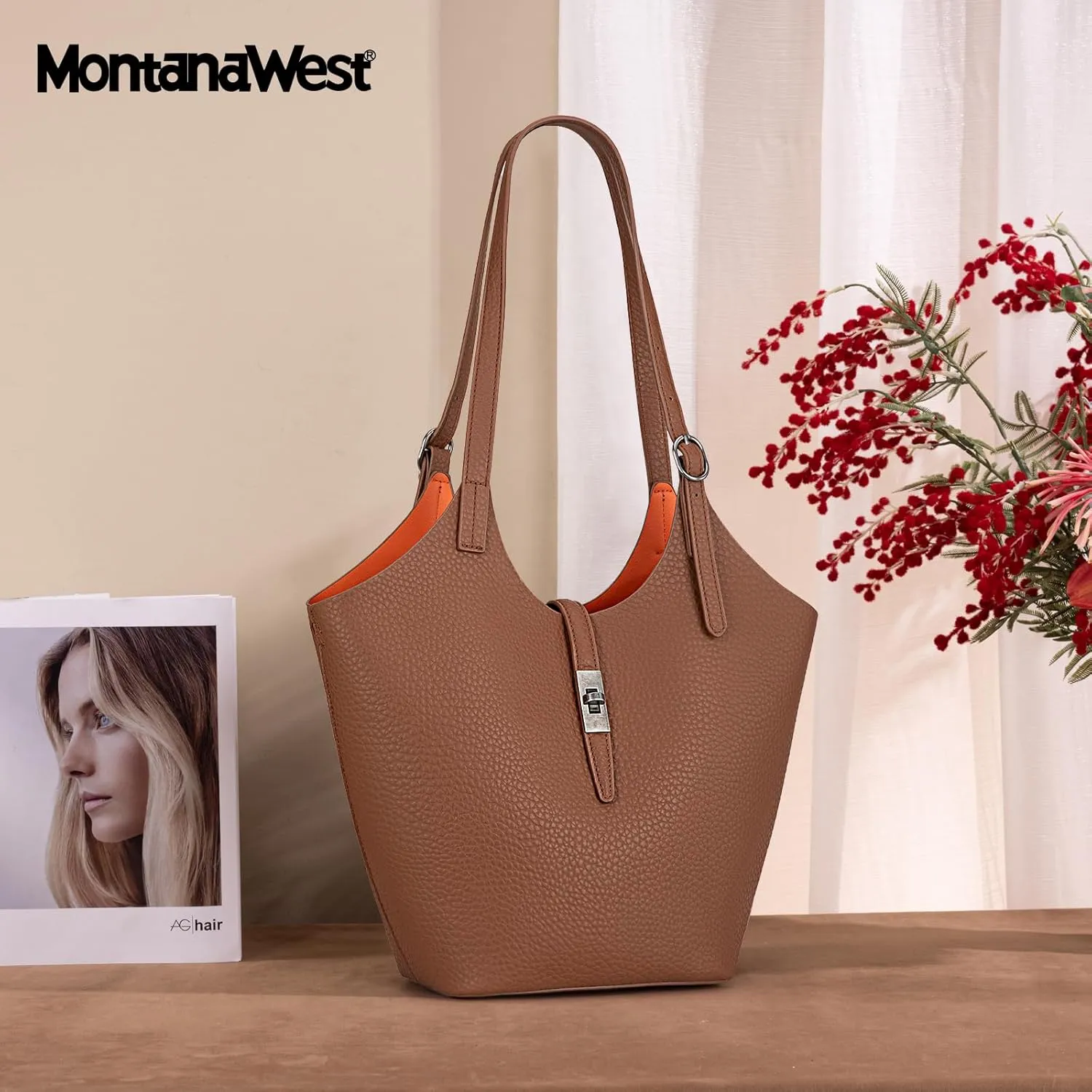 Montana West Hobo Bags for Women Designer Soft PU Leather Shoulder Bag with Detachable Pouch