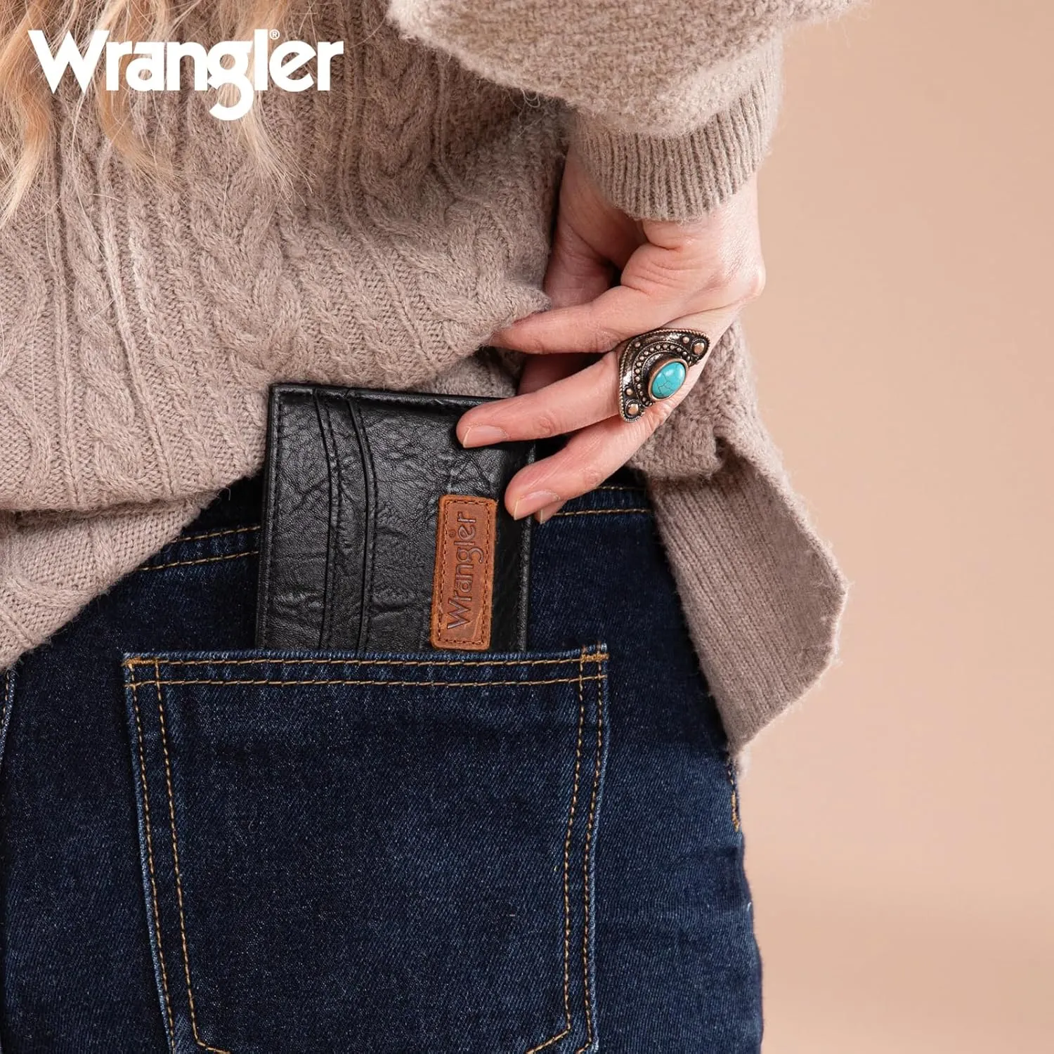 Montana West X Wrangler Credit Card Wallet Slim Credit Card Holder Rfid Blocking Small Wallet for Women Soft
