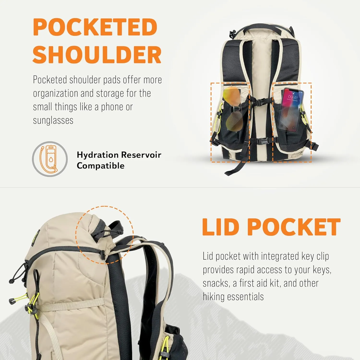 Mystery Ranch Gallagator 20 Daypack - Travel Bag to Hiking Backpack, Hummus Dobby, S/M