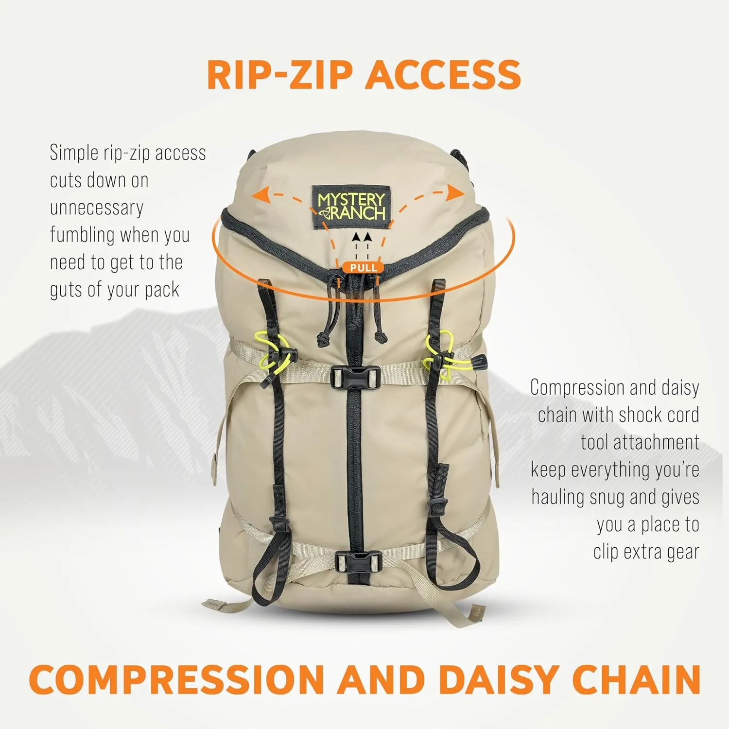 Mystery Ranch Gallagator 20 Daypack - Travel Bag to Hiking Backpack, Hummus Dobby, S/M