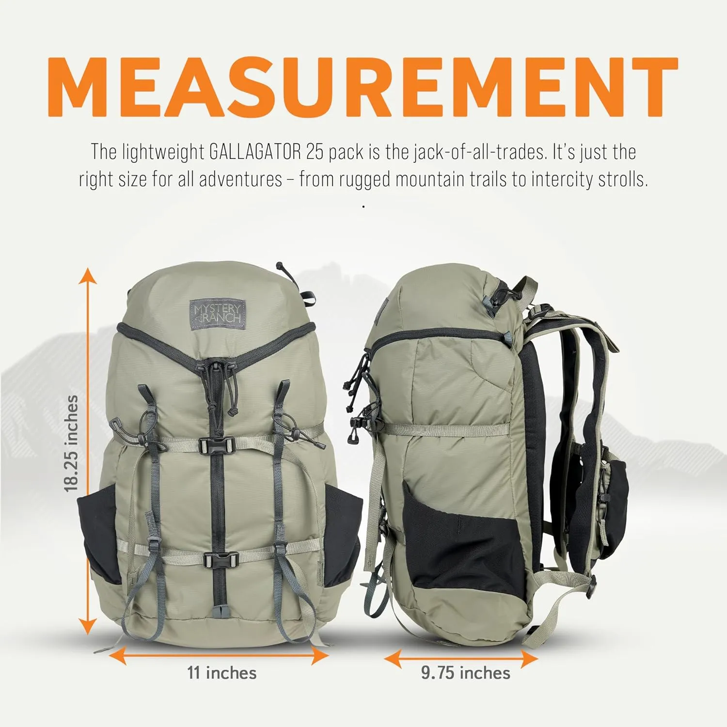 Mystery Ranch Gallagator 25 Travel Bag to Hiking Backpack Daypack, Twig, S/M