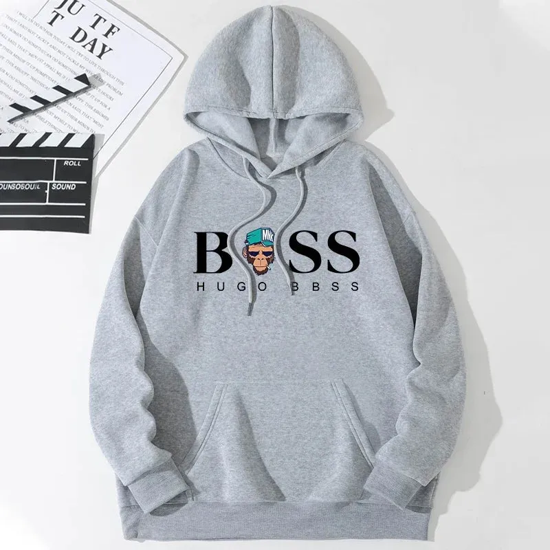 New Smoking Monkey co branded printed model men's and women's hoodies, casual hoodies, pullovers, sweatshirts, hoodies