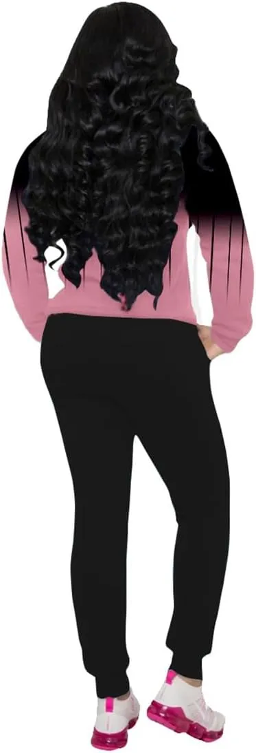 Nimsruc Two Piece Outfits For Women Jogging Suits Casual Jogger Tracksuit Long Sleeve Hoodie Sweatsuit Pants Sets