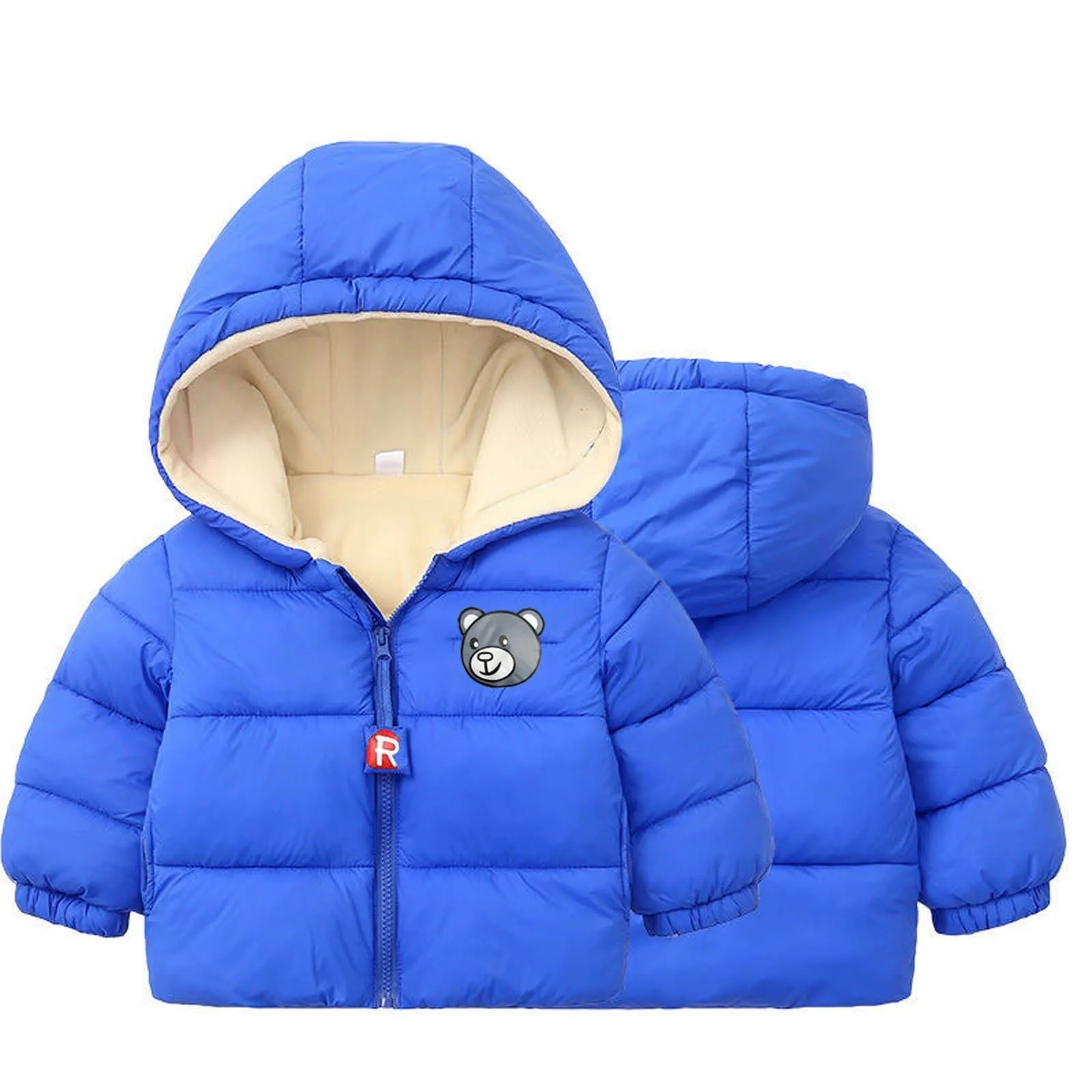 OlLIGET Boys Girls Winter Coat Infant Baby And Hooded Lamb Cashmere Autumn And Winter Padded Jacket