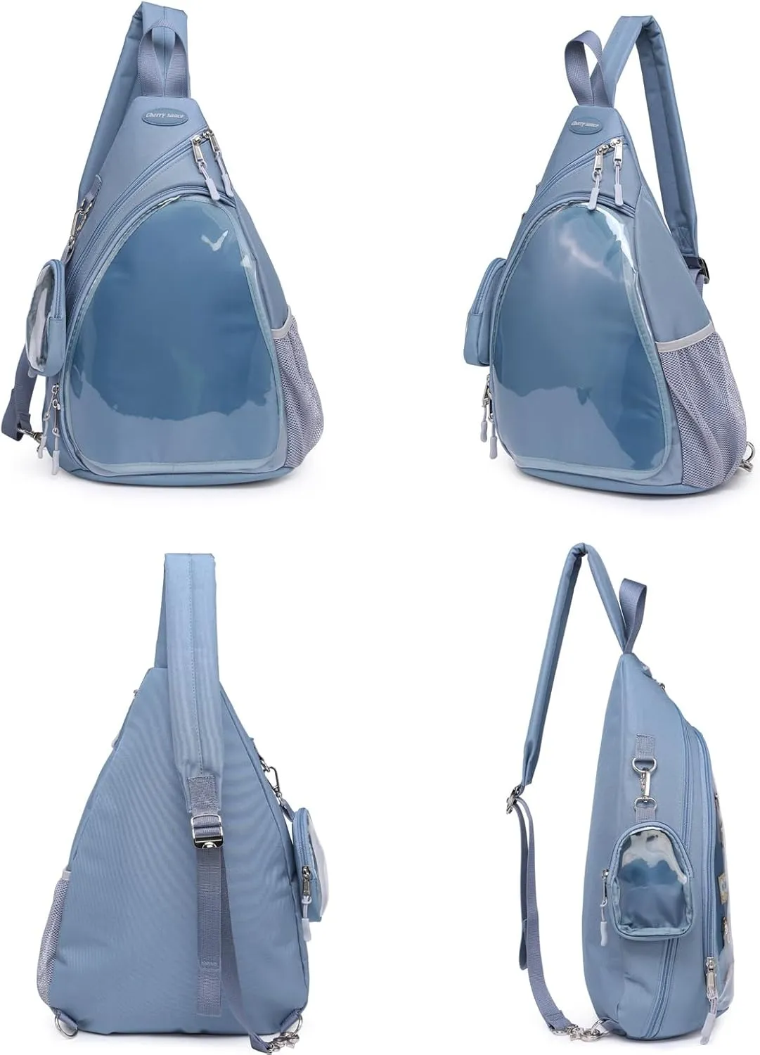 Oxford Ita Bag Kawaii Pin Display Chest Pack Single Shoulder Bag Sport Backpack Hiking Daypack, Medium