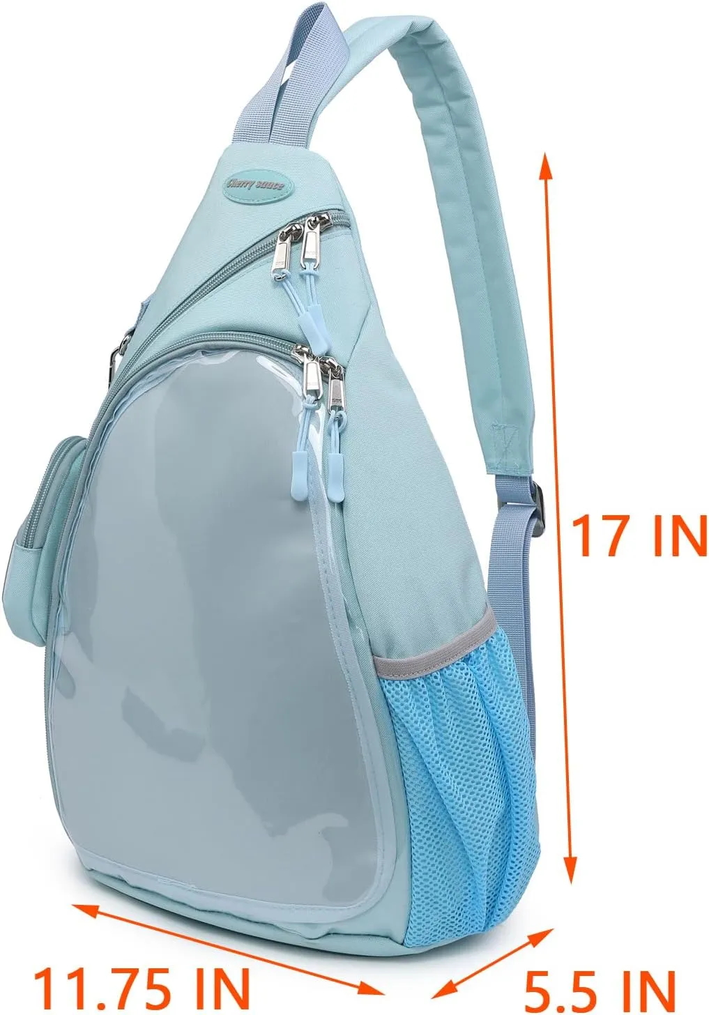 Oxford Ita Bag Kawaii Pin Display Chest Pack Single Shoulder Bag Sport Backpack Hiking Daypack, Medium
