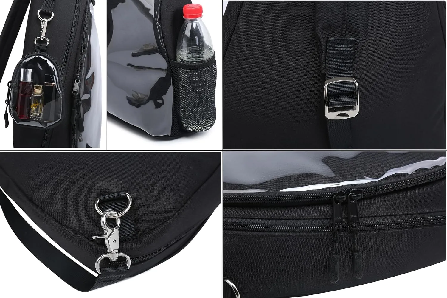 Oxford Ita Bag Kawaii Pin Display Chest Pack Single Shoulder Bag Sport Backpack Hiking Daypack, Medium