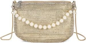 Pearl Handle Clutch for Wedding Party Women Evening Bag with Chain