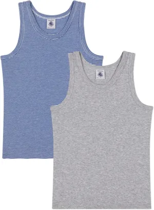 Petit Bateau Children's Stripy Cotton Tank Tops - 2-Pack Sizes 2-14