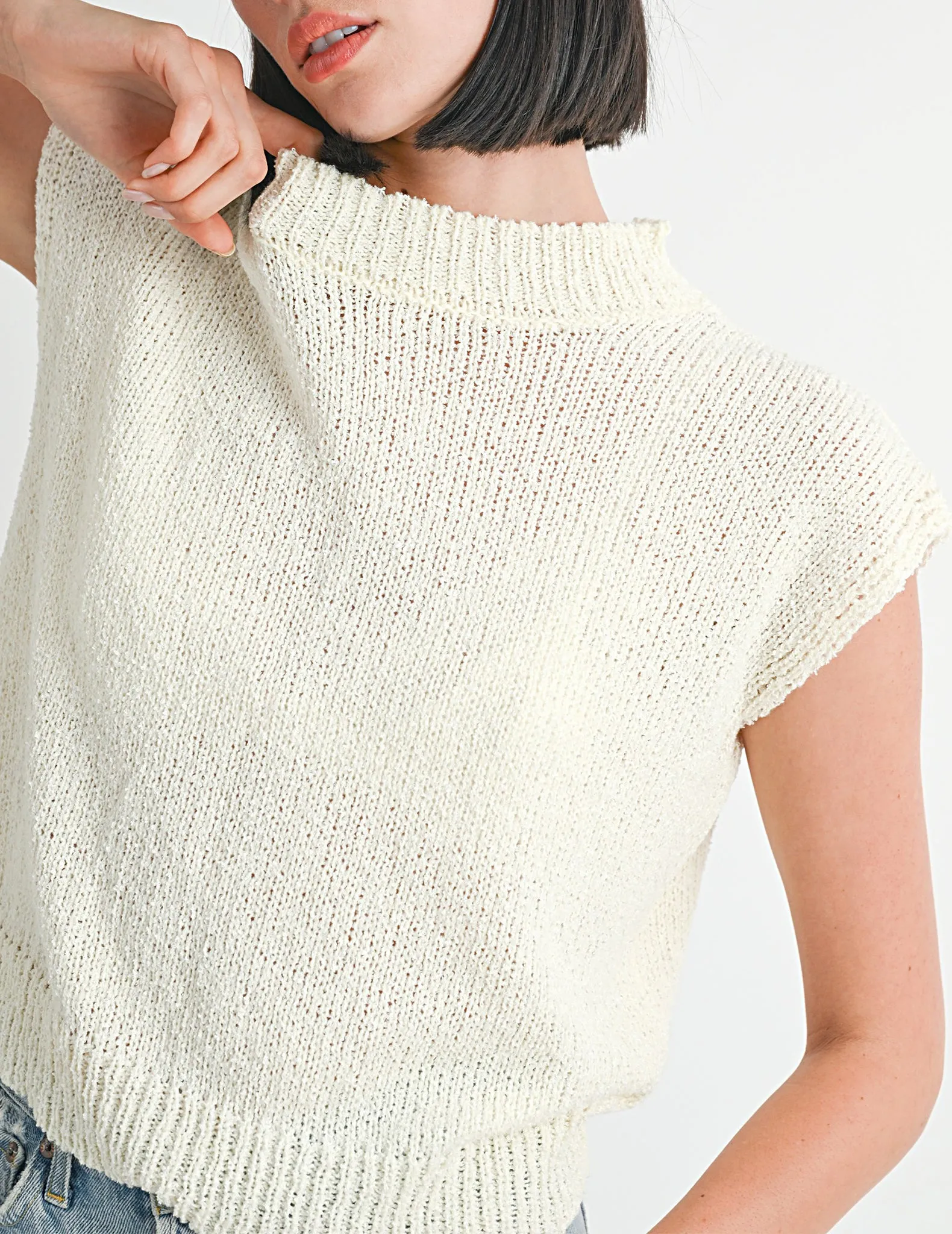 Phoebe Ivory Cap Sleeve Sweater