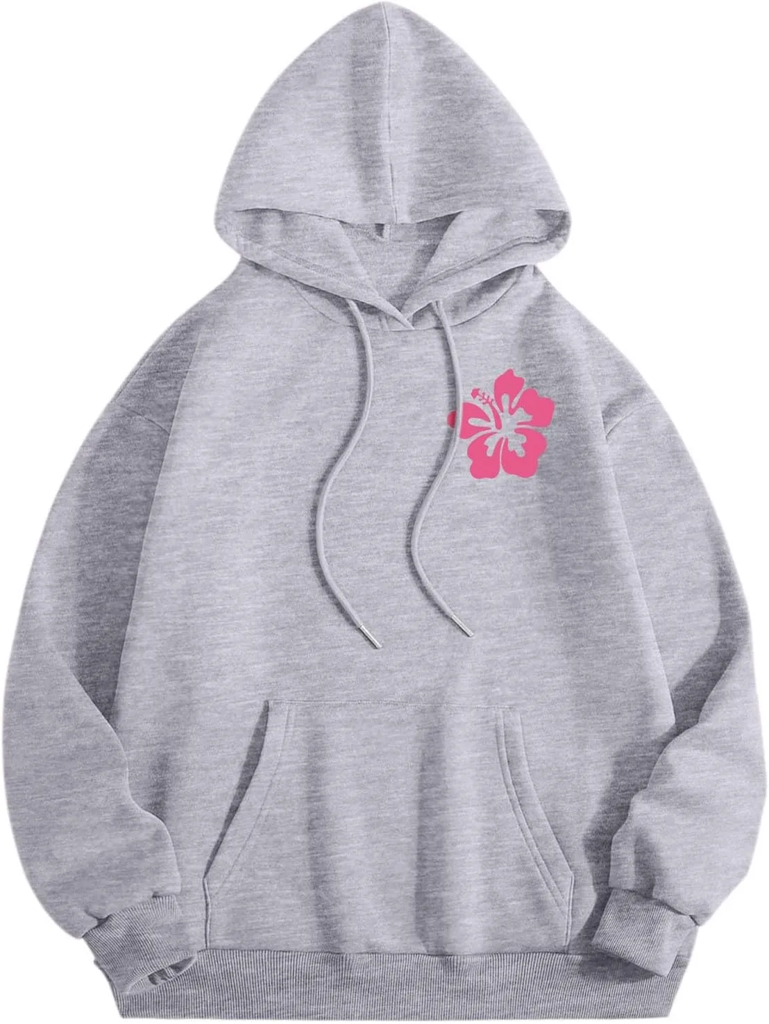 Pink Graphic Oversized Hoodies for Women Teen Girls 2024 Trendy Cute Preppy Sweatshirts Long Sleeve Y2K Tops Pullover