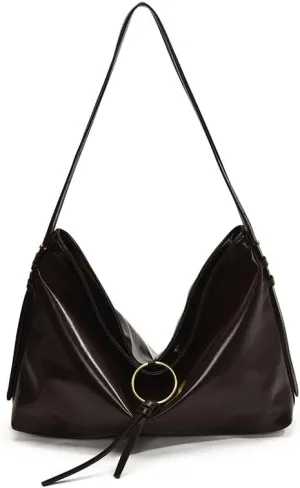 PU Leather Hobo Bag - Slouchy Shoulder Tote for Women