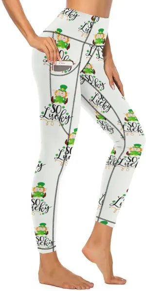 QIVICIMA Womens High Waist Workout Leggings Halloween Christmas Gym Plaid Printed Tummy Control Yoga Pants with Pockets