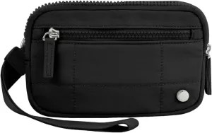 Quilted Wristlet Purse for Women Wallet with 3 Zipper Purse for Credit Card Holder Wristlet Zip Mini Pouch Wallet (A)