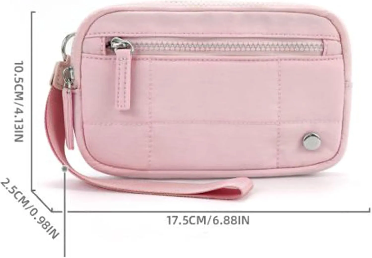 Quilted Wristlet Purse for Women Wallet with 3 Zipper Purse for Credit Card Holder Wristlet Zip Mini Pouch Wallet (A)