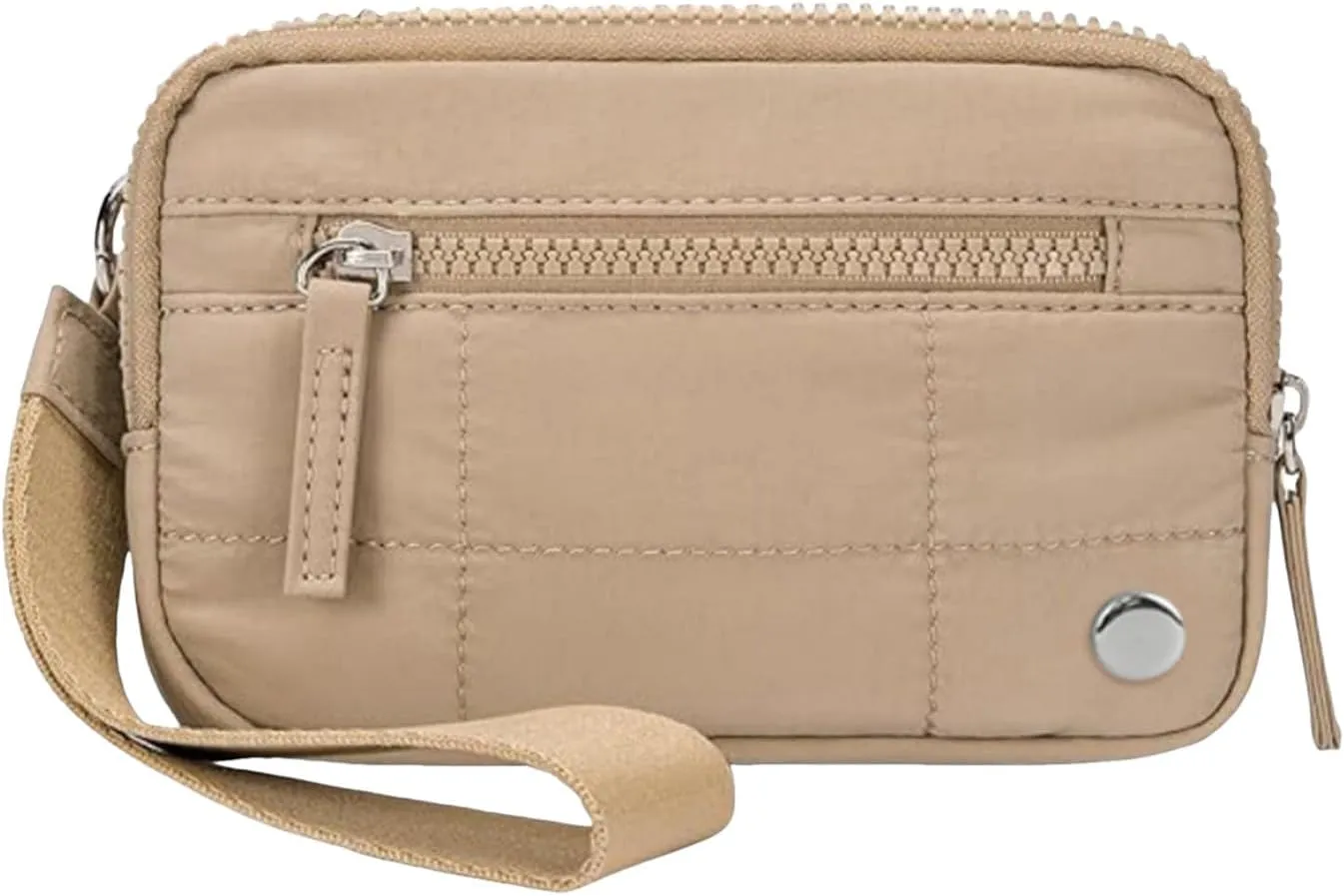 Quilted Wristlet Purse for Women Wallet with 3 Zipper Purse for Credit Card Holder Wristlet Zip Mini Pouch Wallet (D)