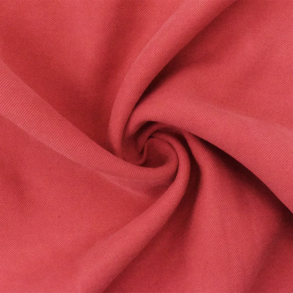 Red Famous Designer Rayon-Poly Sand washed Twill Fabric
