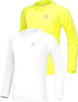 Roadbox Boys UPF 50  Rash Guard Swim Shirt, Kids Long Sleeve Sun Protection Shirts, Youth UV Athletic Beach Rashguard