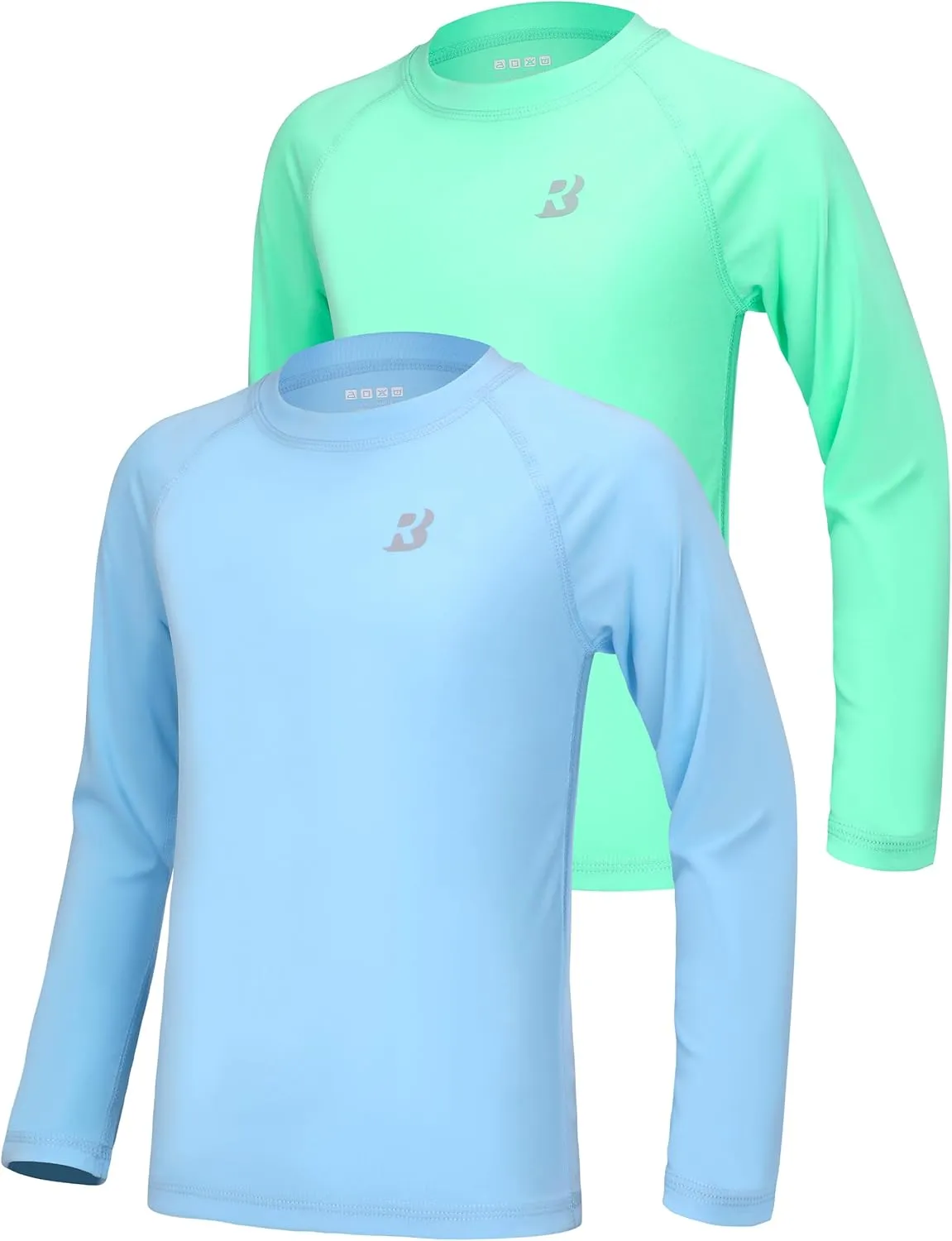 Roadbox Boys UPF 50  Rash Guard Swim Shirt, Kids Long Sleeve Sun Protection Shirts, Youth UV Athletic Beach Rashguard