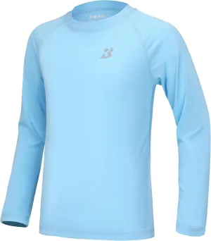 Roadbox Boys UPF 50  Rash Guard Swim Shirt, Kids Long Sleeve Sun Protection Shirts, Youth UV Athletic Beach Rashguard