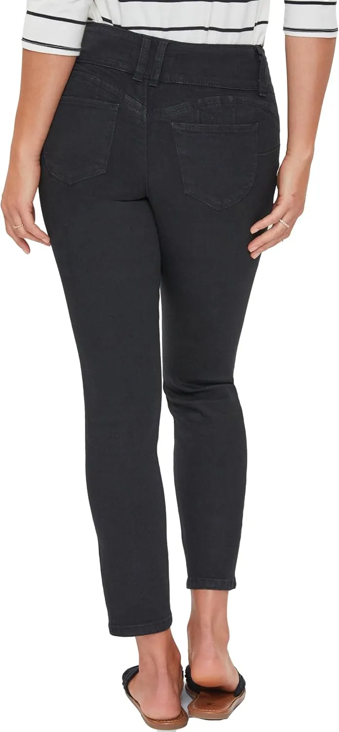 Royalty For Me Women's Petite Wannabettabutt 3 Button Skinny Ankle Jean with Recycled Fiber