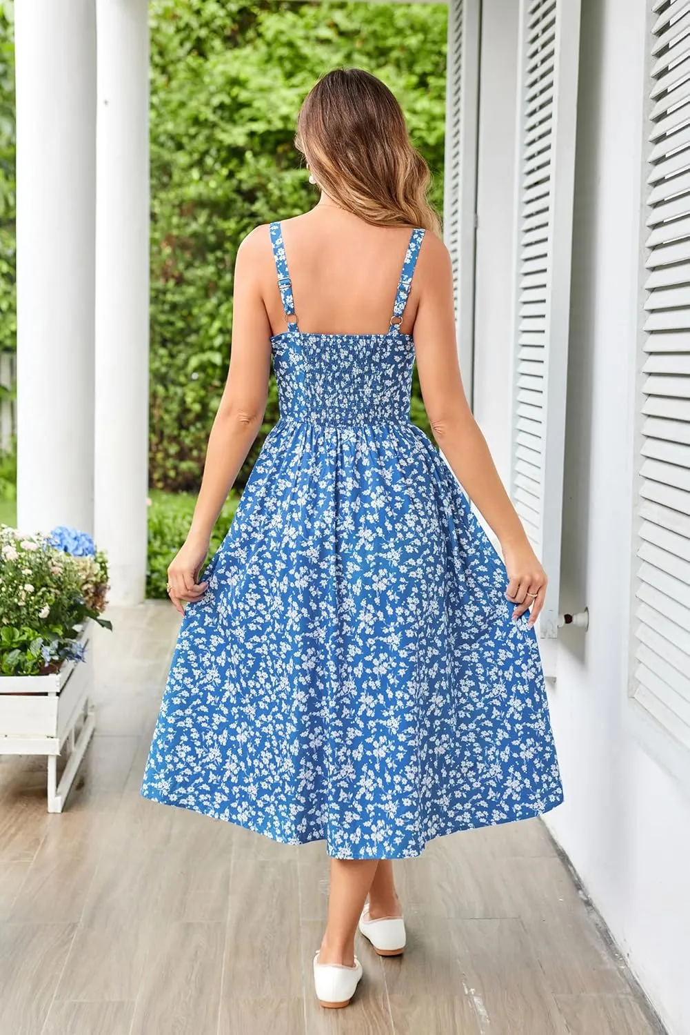 Scarlet Darkness Floral Printed Corset Dress Ruched Bust Cami Dress Flowy Sundress