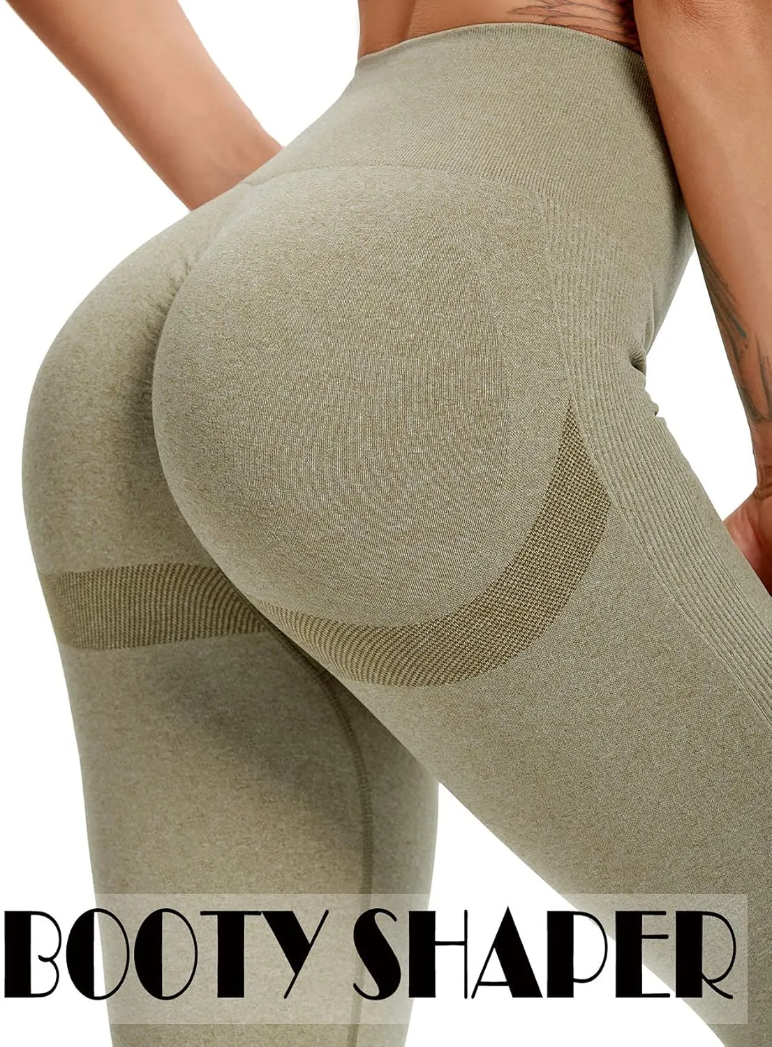SEASUM Women High Waisted Seamless Leggings Smile Contour Workout Gym Yoga Pants Tights