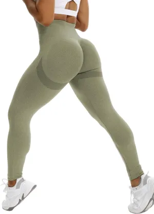 SEASUM Women High Waisted Seamless Leggings Smile Contour Workout Gym Yoga Pants Tights