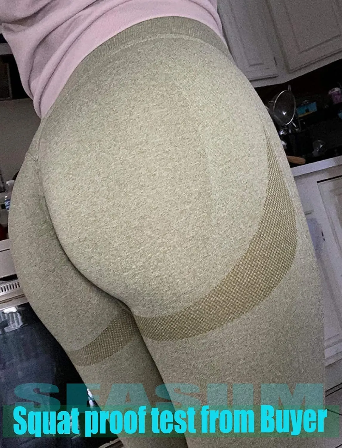 SEASUM Women High Waisted Seamless Leggings Smile Contour Workout Gym Yoga Pants Tights