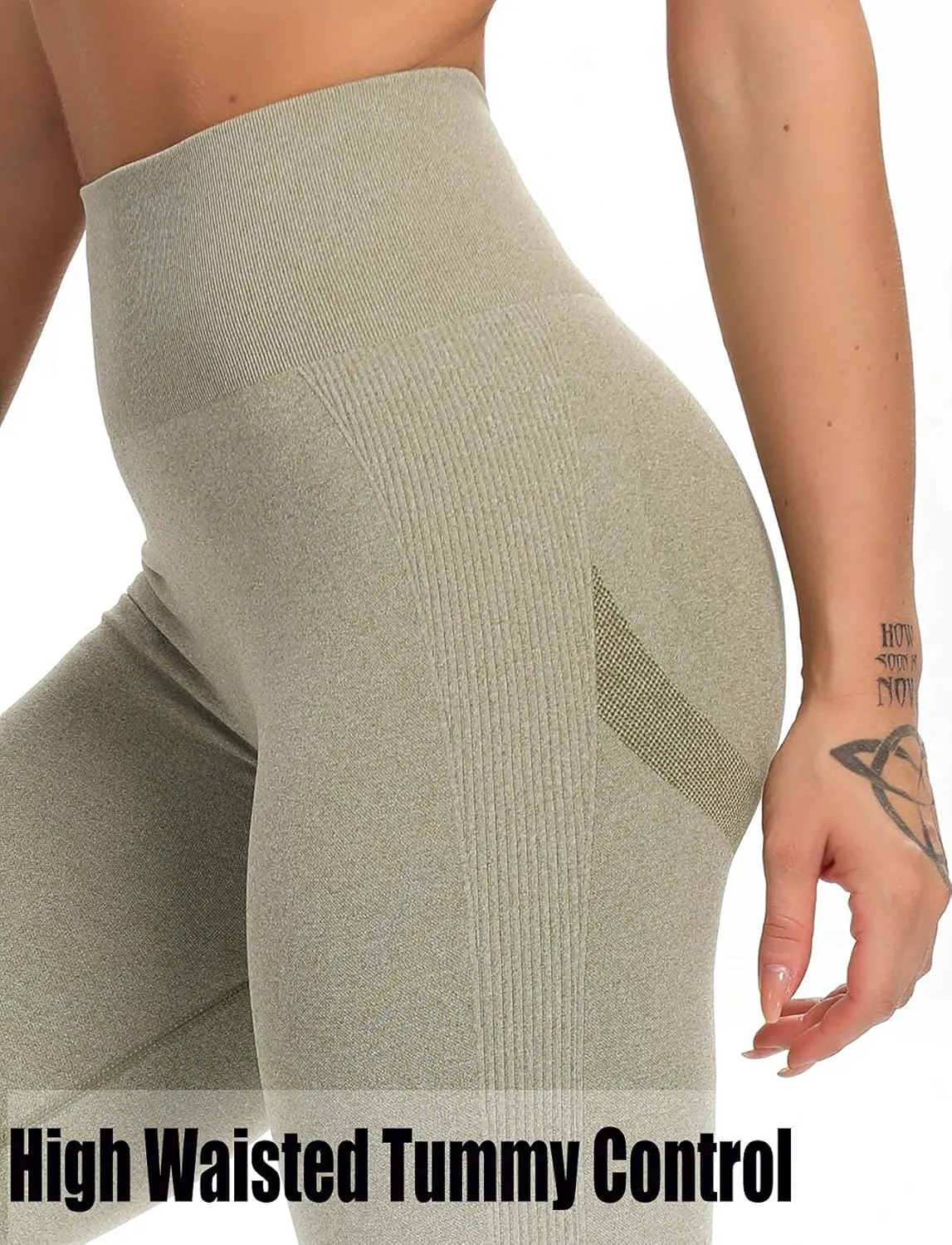 SEASUM Women High Waisted Seamless Leggings Smile Contour Workout Gym Yoga Pants Tights