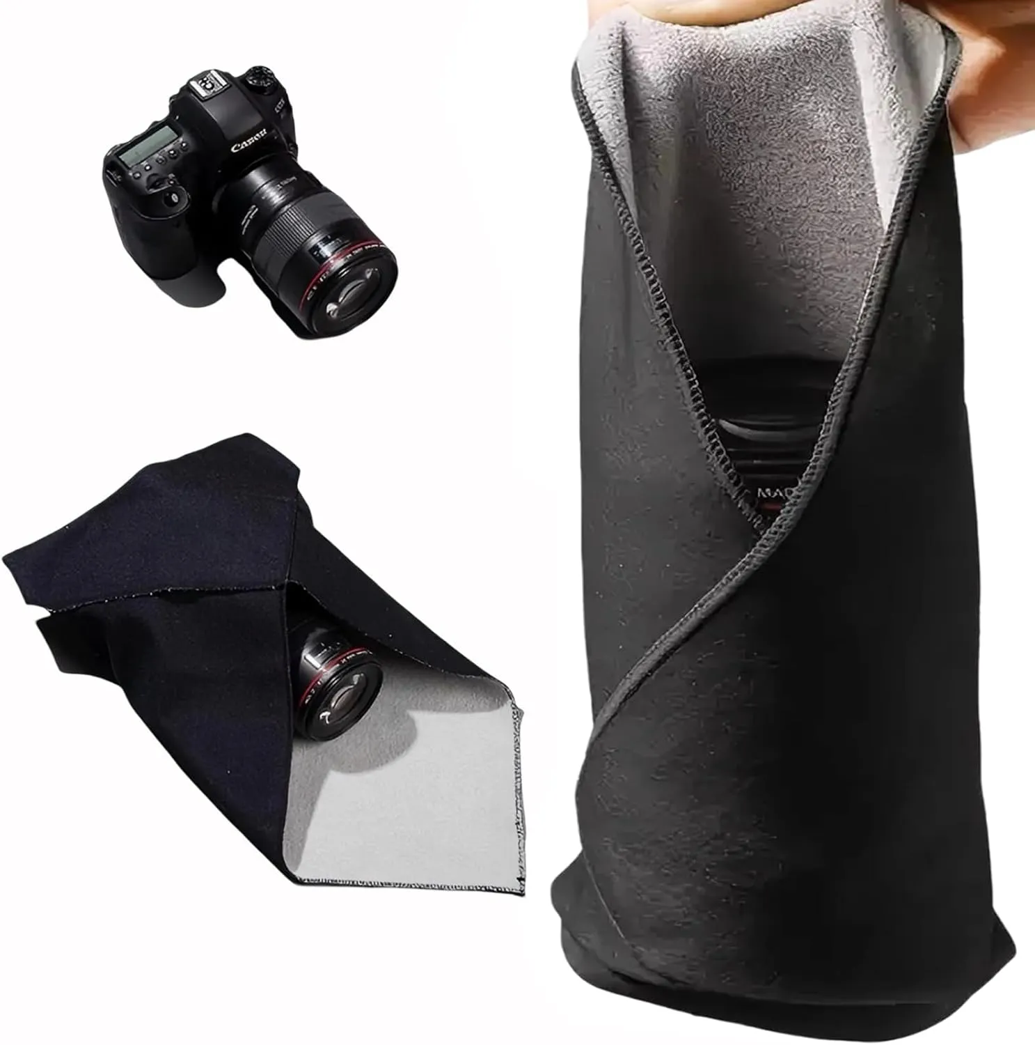 Self-Adhesive Camera Lens Wrap  Anti-Scratch Protective Cloth, Camera Wrap Lens pouche for DSLR, Phone, Laptop, and Accessories  21.65x21.65 inch Large, Multictional Capacity Magic Wrap
