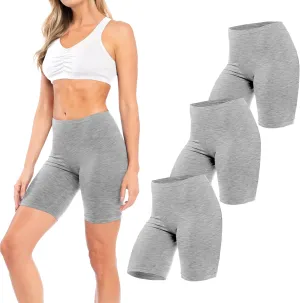 Sexy Basics Women's Cotton Stretch Active Slip Shorts | 3 Pack & 6 Pack Boy Short Boxer Briefs