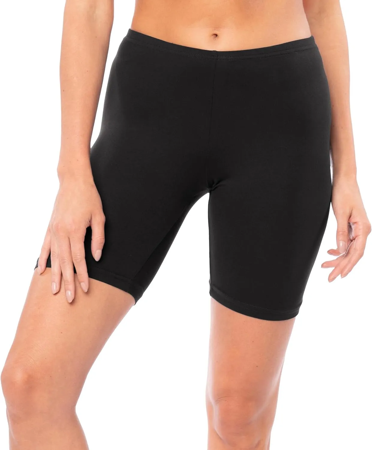 Sexy Basics Women's Cotton Stretch Active Slip Shorts | 3 Pack & 6 Pack Boy Short Boxer Briefs