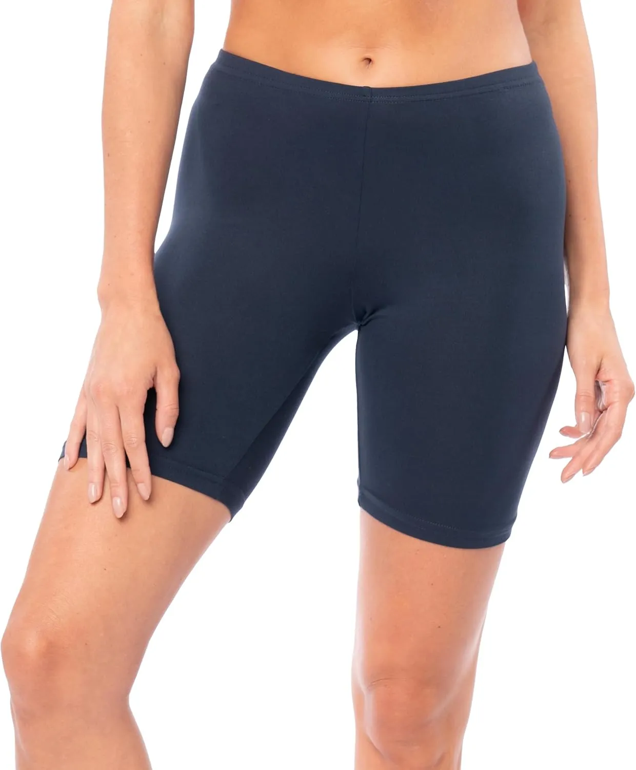 Sexy Basics Women's Cotton Stretch Active Slip Shorts | 3 Pack & 6 Pack Boy Short Boxer Briefs
